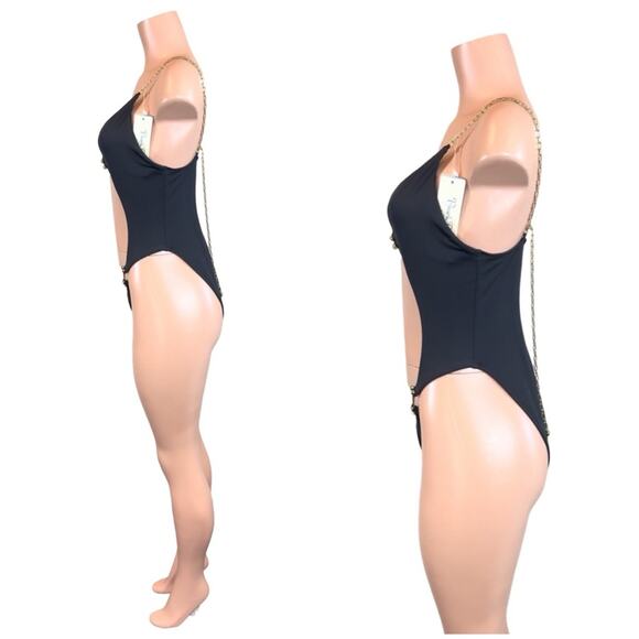 BEACH BUNNY NOELANI BLACK ONE PIECE  SZ L $225 - Picture 6 of 11